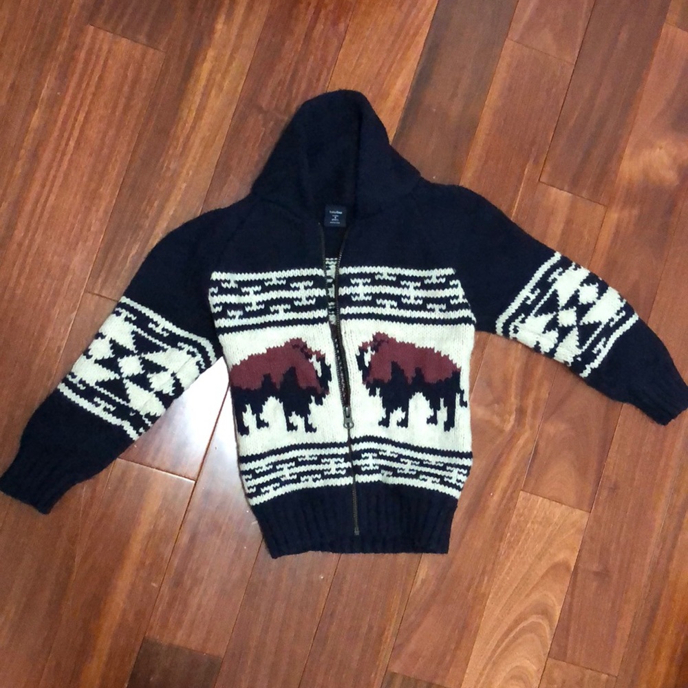 Baby Gap wool/nylon zip sweater, bison (4T)